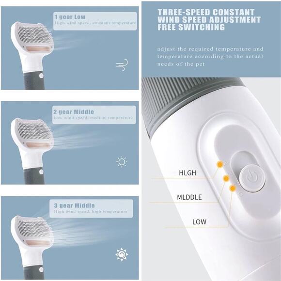 Dog Dryer,Dog Hair Dryer Dog StylingComb Dryer for Pet Grooming,Dogs and Cats - Picture 3 of 6